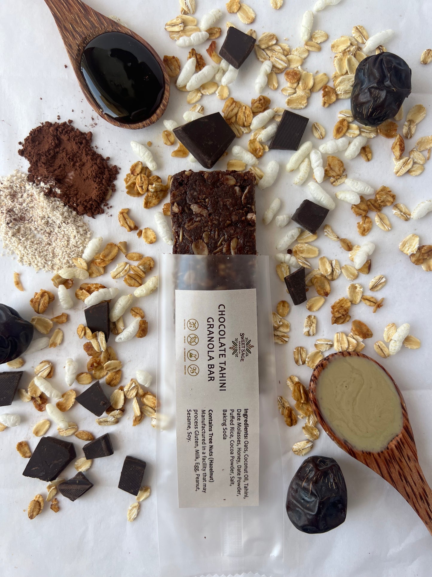 Chocolate Tahini  Granola Bar